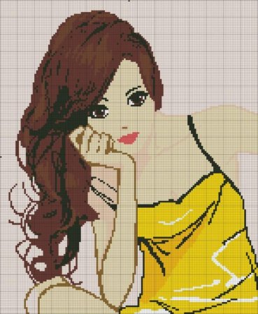 Вышивка крестиком девушка