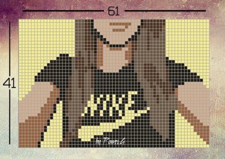 Рисунки по клеточкам девушек для подростков