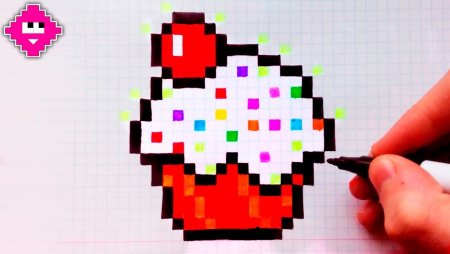 Рисовать по клеточкам пончик