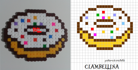 Пончик по клеточкам маленький