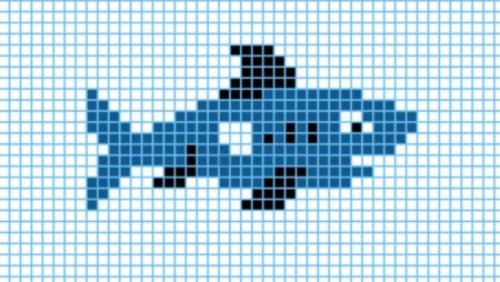 Рыба по клеточкам в тетради