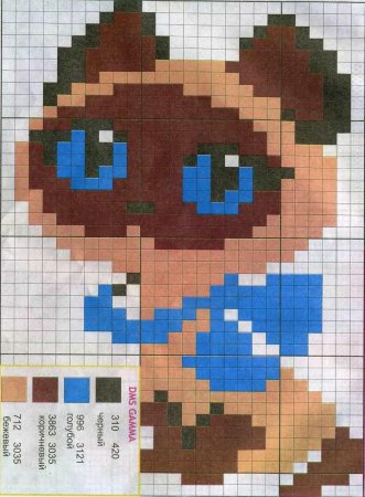 Котенок Гав схема вышивки