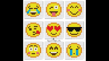 Рисование по клеточкам смайлики