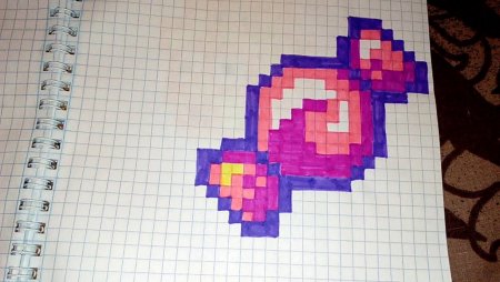 Кристалл по клеточкам в тетради