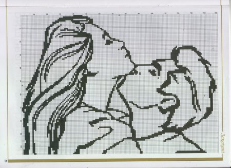 Вышивки крестом чёрно белые