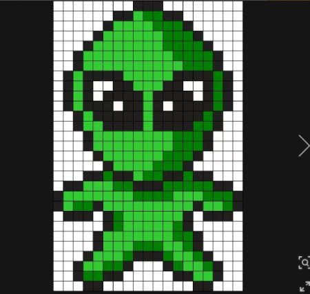 Рисунки по клеточкам инопланетянин