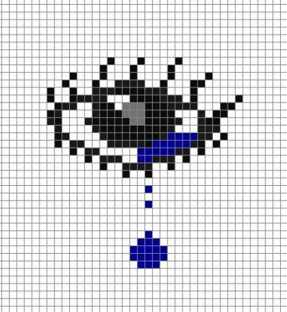 Рисунки по клеточкам в тетради грустные