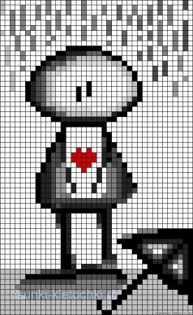 Рисунки по клеточкам грустные