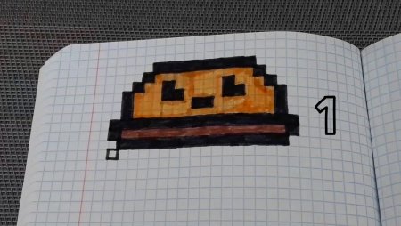 Рисование по клеточкам еда