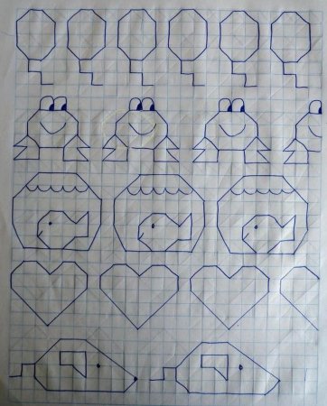 Каллиграфия по клеточкам в тетради