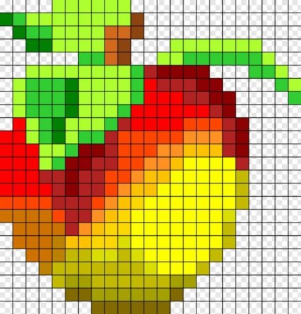 Рисование по клеточкам фрукты