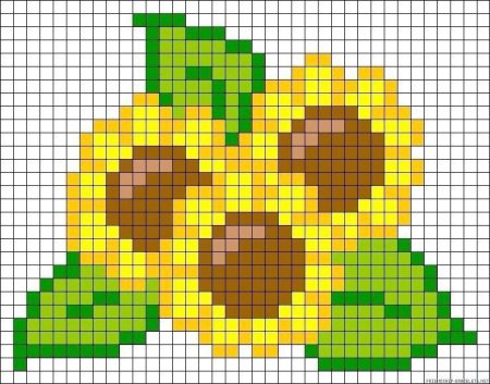 Рисование по клеточкам цветы