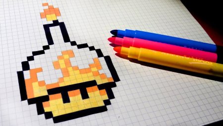 Рисунок свечки по клеточкам