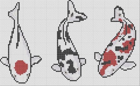 Схема вышивка рыбки кои