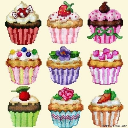 Вышивка пирожные