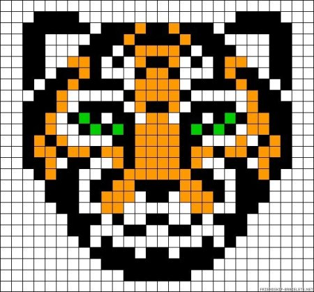 Тигр пиксель арт