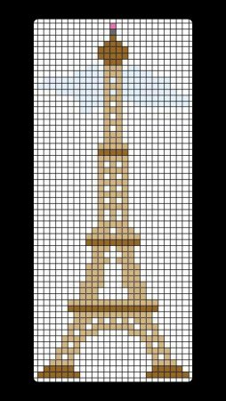 Эйфелева башня в клеточку в тетради