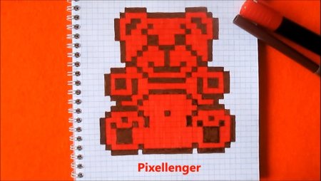 Медведь Валерка по клеточкам