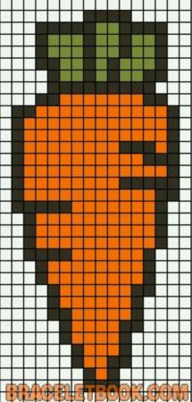 Морковь по клеточкам в тетради