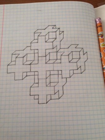 Рисунки в клеточку в тетради