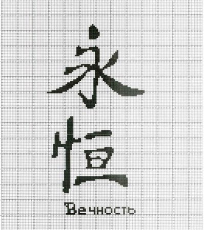 Вышивка крестом японские иероглифы
