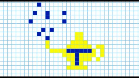 Рисунки по клеточкам лампа