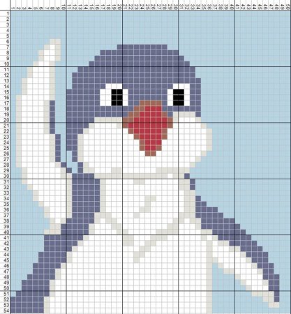 Пингвиненок крестиком