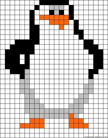 Рисование по клеточкам Пингвин