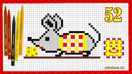 Рисунки по клеточкам слон