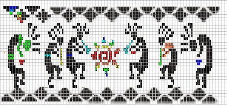 Жаккард человечки Кокопелли