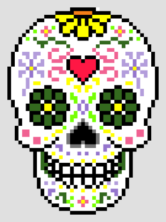 Рисование по клеткам череп