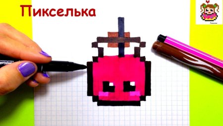 Кавай по клеточкам в тетради