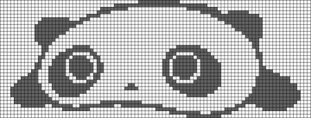 Панда по клеткам черно белая