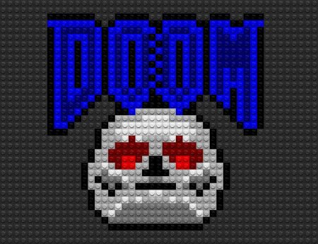 Doom logo по клеточкам