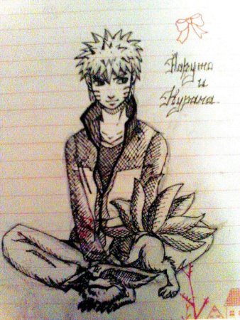 Наруто гелевой ручкой