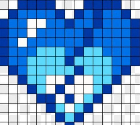Рисунки по клеточкам голубые