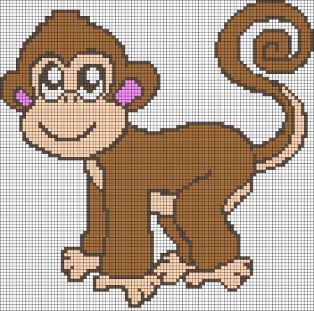 Вышивка крестом обезьяна
