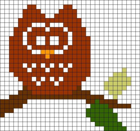 Рисование по клеточкам Сова