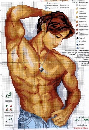 Вышивка крестиком схемы люди