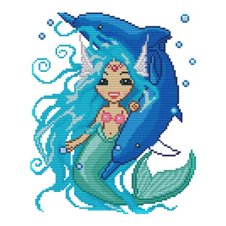 Вышивка крестом Русалочка