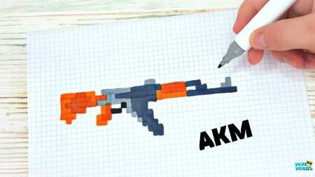 Рисование по клеточкам оружие