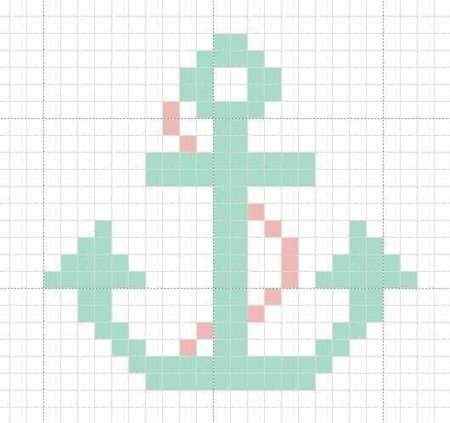 Якорь по клеточкам