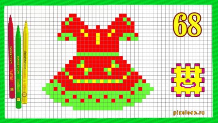 Рисунки по клеточкам платья