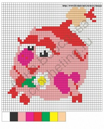 Нюша Смешарики вышивка