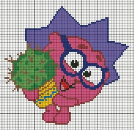 Смешарики по клеточкам в тетради