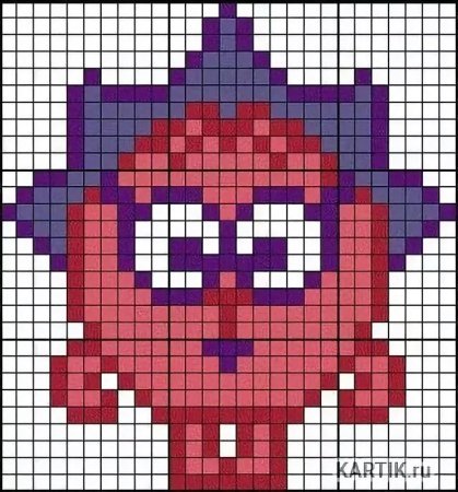 Рисунки по клеточкам Смешарики