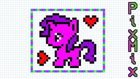 Рисунки по клеточкам сиреневые маленькие