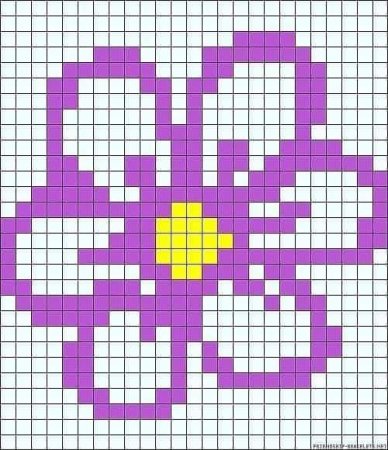 Рисунки по клеточкам цветы