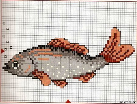 Схема вышивки рыба