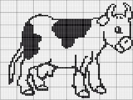 Жаккардовый узор коровы